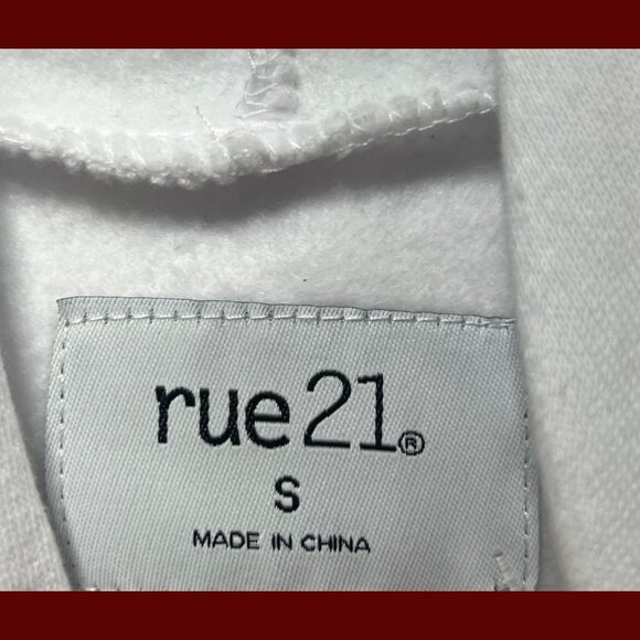 Rue 21 - Men's Long Sleeve Hooded Sweatshirt - White - Small - Picture 7 of 15